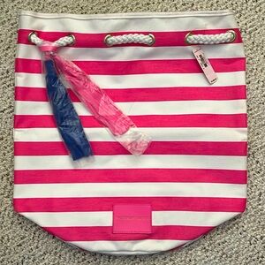 Victoria’s Secret, beach canvas backpack, tassels attached